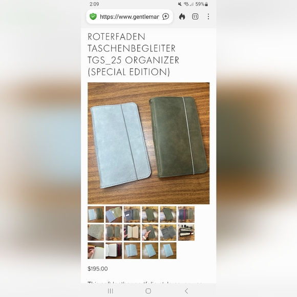 Roterfaden Taschenbegleiter A5 slim Standard TN Leather Notebook Cover+extras! - Picture 16 of 16